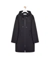 Loewe Wool Hooded Coat In Black