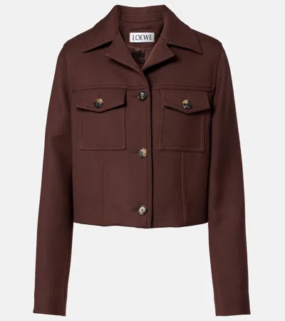 Loewe Wool Jacket In Brown