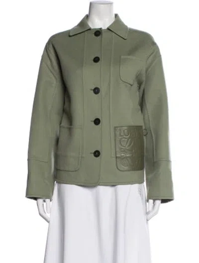 Pre-owned Loewe Wool Jacket In Green