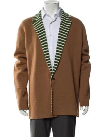 Pre-owned Loewe Wool Jacket Wool Moto Jacket W/ Tags In Brown