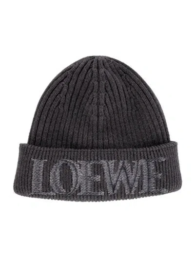 Pre-owned Loewe Wool Knit Hat In Grey