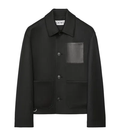 LOEWE WOOL LEATHER-POCKET JACKET