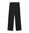 Loewe Wool Leather-waistband Tailored Trousers In Black