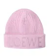 Loewe Wool Logo Beanie In Brown