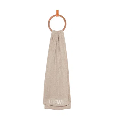 Loewe Wool Logo Scarf In Nude