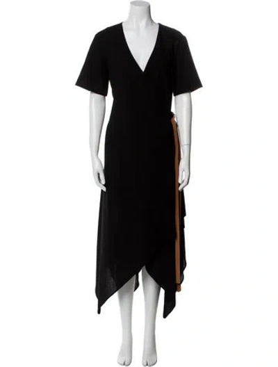 Pre-owned Loewe Wool Long Dress In Black