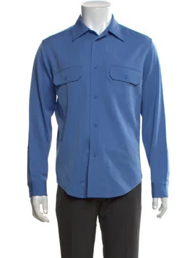 Pre-owned Loewe Wool Long Sleeve Shirt In Blue