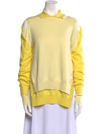 Pre-owned Loewe Wool Long Sleeve Sweatshirt In Yellow