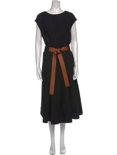 Pre-owned Loewe Wool Midi Length Dress In Black
