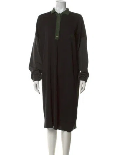 Pre-owned Loewe Wool Midi Length Dress In Black