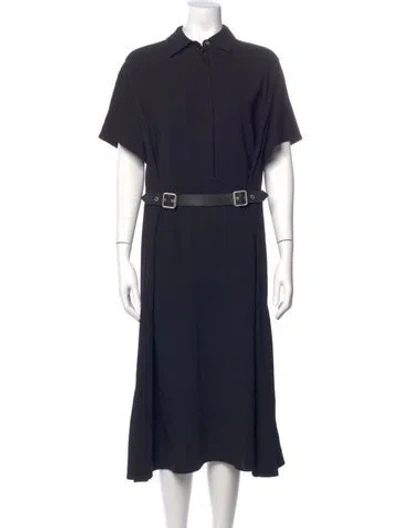 Pre-owned Loewe Wool Midi Length Dress In Blue