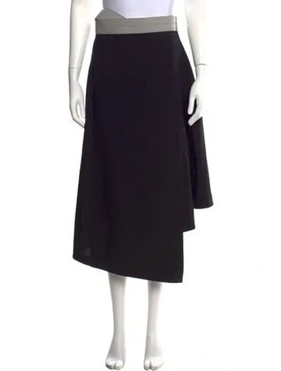 Pre-owned Loewe Wool Midi Length Skirt In Black