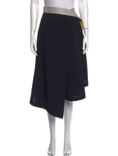 Pre-owned Loewe Wool Midi Length Skirt In Black