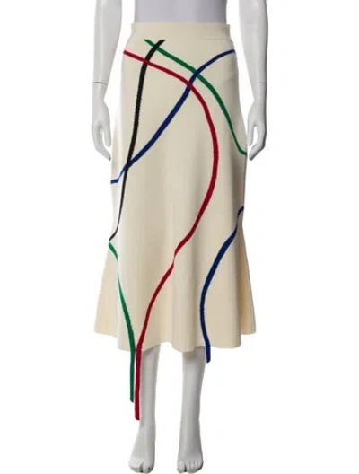 Pre-owned Loewe Wool Midi Length Skirt In Neutral