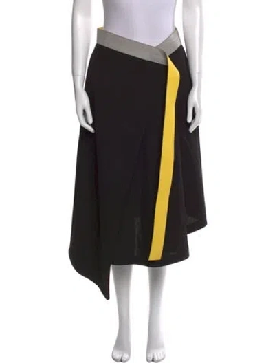 Pre-owned Loewe Wool Midi Length Skirt W/ Tags In Black