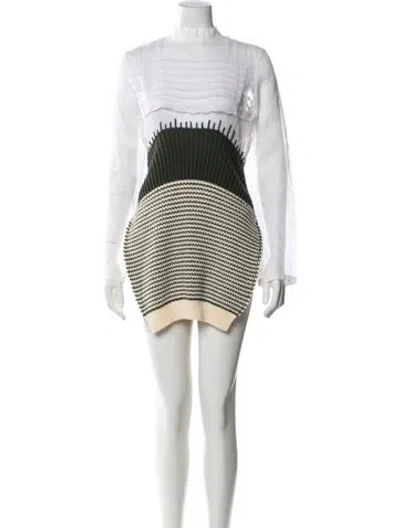Pre-owned Loewe Wool Mini Dress In Multi