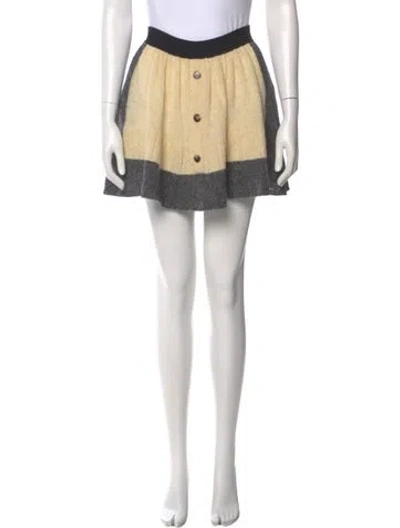 Pre-owned Loewe Wool Mini Skirt In Neutral
