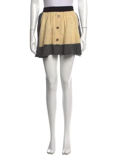 Pre-owned Loewe Wool Mini Skirt In Neutrals