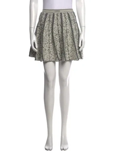 Pre-owned Loewe Wool Mini Skirt In Neutrals