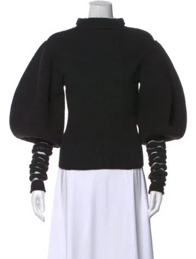 Pre-owned Loewe Wool Mock Neck Sweater In Black