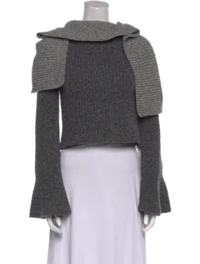 Pre-owned Loewe Wool Mock Neck Sweater In Gray