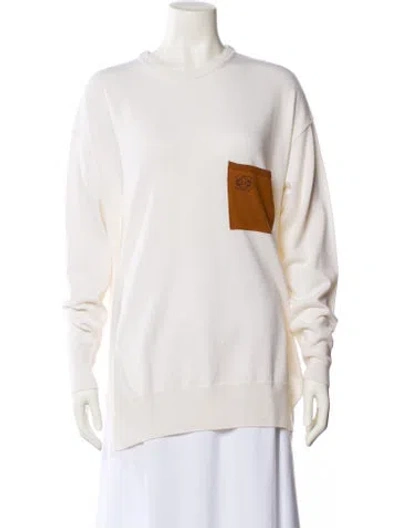 Pre-owned Loewe Wool Mock Neck Sweater In Neutral