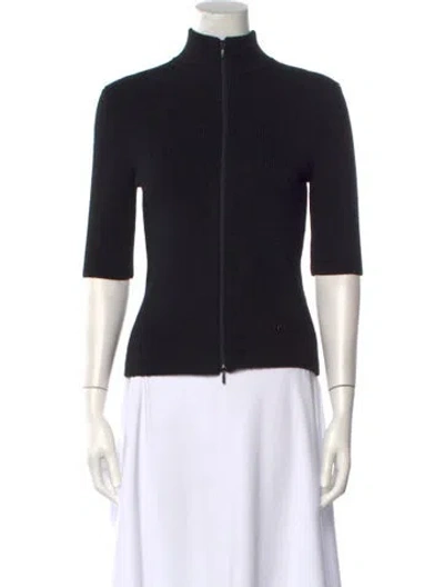 Pre-owned Loewe Wool Mock Neck Top In Black