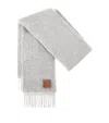 Loewe Wool-mohair Logo Scarf In Grey