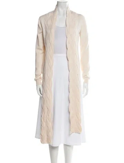 Pre-owned Loewe Wool Open Front Sweater In Neutral