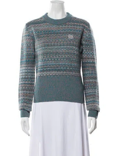Pre-owned Loewe Wool Patterned Sweater In Blue