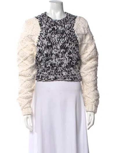 Pre-owned Loewe Wool Patterned Sweater In White