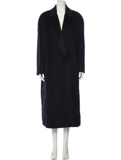 Pre-owned Loewe Wool Peacoat In Black
