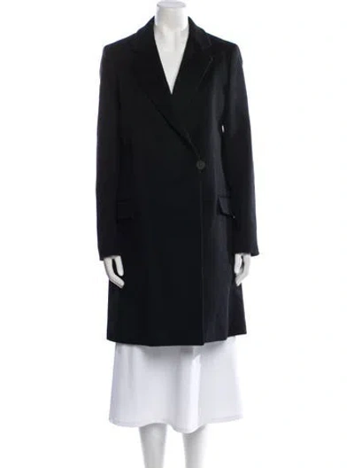 Pre-owned Loewe Wool Peacoat In Blue