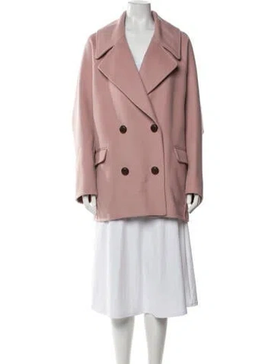 Pre-owned Loewe Wool Peacoat In Pink