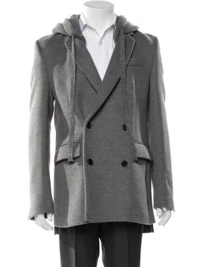 Pre-owned Loewe Wool Peacoat W/ Tags In Gray