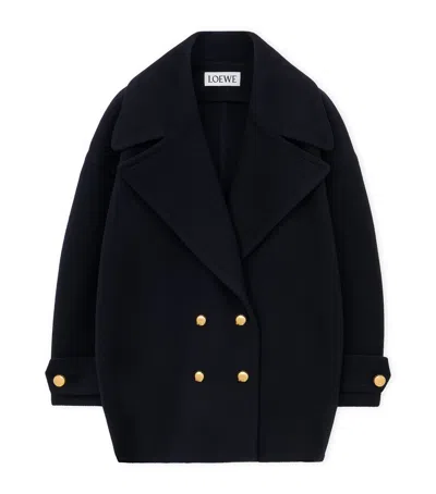 LOEWE WOOL PEBBLE PEA COAT