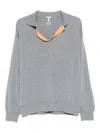 Loewe Polo-neck Long-sleeve Top In Gray