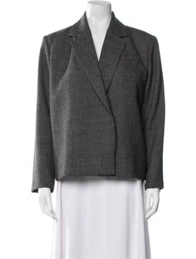 Pre-owned Loewe Wool Printed Blazer In Gray