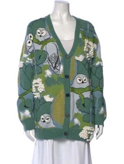 Pre-owned Loewe Wool Printed Sweater In Green