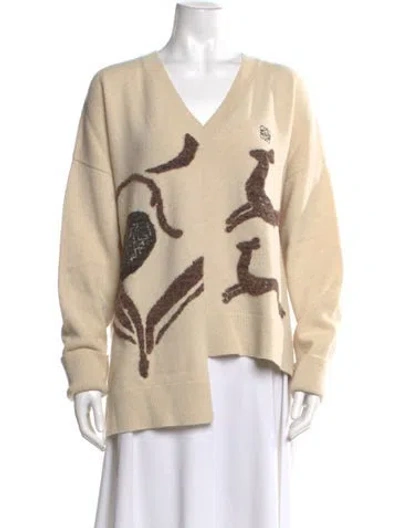 Pre-owned Loewe Wool Printed Sweater In Neutral