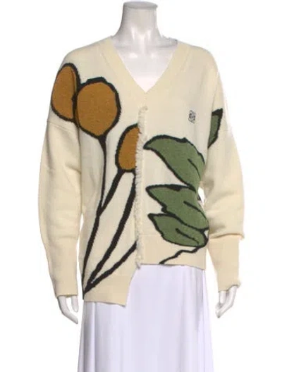 Pre-owned Loewe Wool Printed Sweater In Neutral