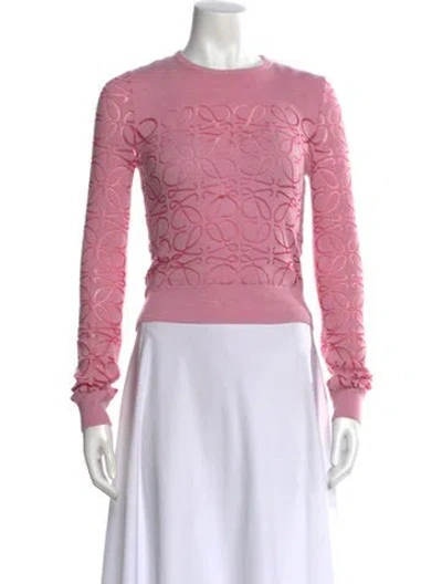 Pre-owned Loewe Wool Printed Sweater In Pink