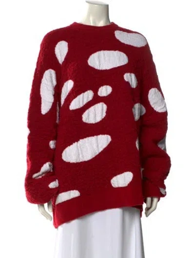 Pre-owned Loewe Wool Printed Sweater In Red