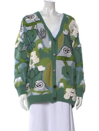 Pre-owned Loewe Wool Printed Sweater W/ Tags In Green