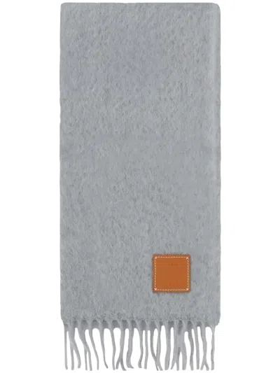 Loewe Wool Scarf In Gray