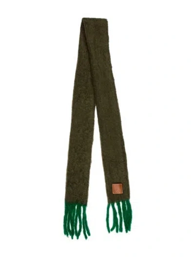 Pre-owned Loewe Wool Scarf In Green