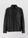 Loewe Wool Shirt With Collar And Front Pocket In Black
