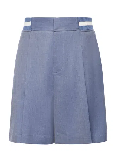 Loewe Wool Shorts In Blue