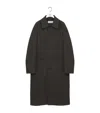 Loewe Wool-silk Collared Coat In Black