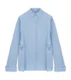 Loewe Wool-silk Draped Shirt In Blue